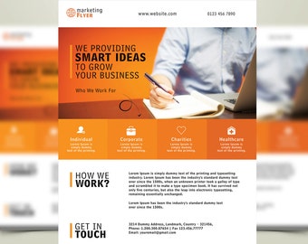 Corporate Flyer - Creatieve Marketing, Investeringen, financiën, business, corporate Letter Size flyer sjabloon - Eenvoudige, schone INSTANT DOWNLOAD