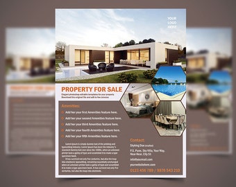 Property for Sale real estate, real estate marketing, real estate flyer for realtors, real estate agents | print ready editable template