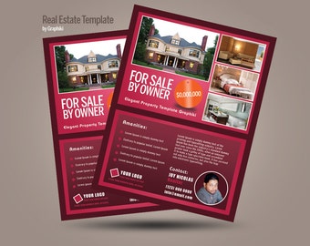 Premium Real Estate Flyers - 300 DPI - real estate, realtor, rent, sell, open house print ready, instant download template