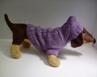 Lavender doggie sweater hoody with sequined design on the back-dog coat dog sweater doggie clothes  pet outerweardoggie sweatshirt