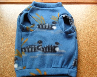 1 Dog sweatshirt Cadet Blue with white  Loons on it -size Small - doggie sweatshirt-dog shirt-dog clothing