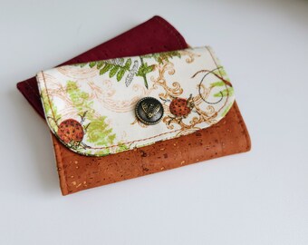 Card holder, small wallet, business card wallet, small pouch, minimalist wallet, card pouch, cork fabric