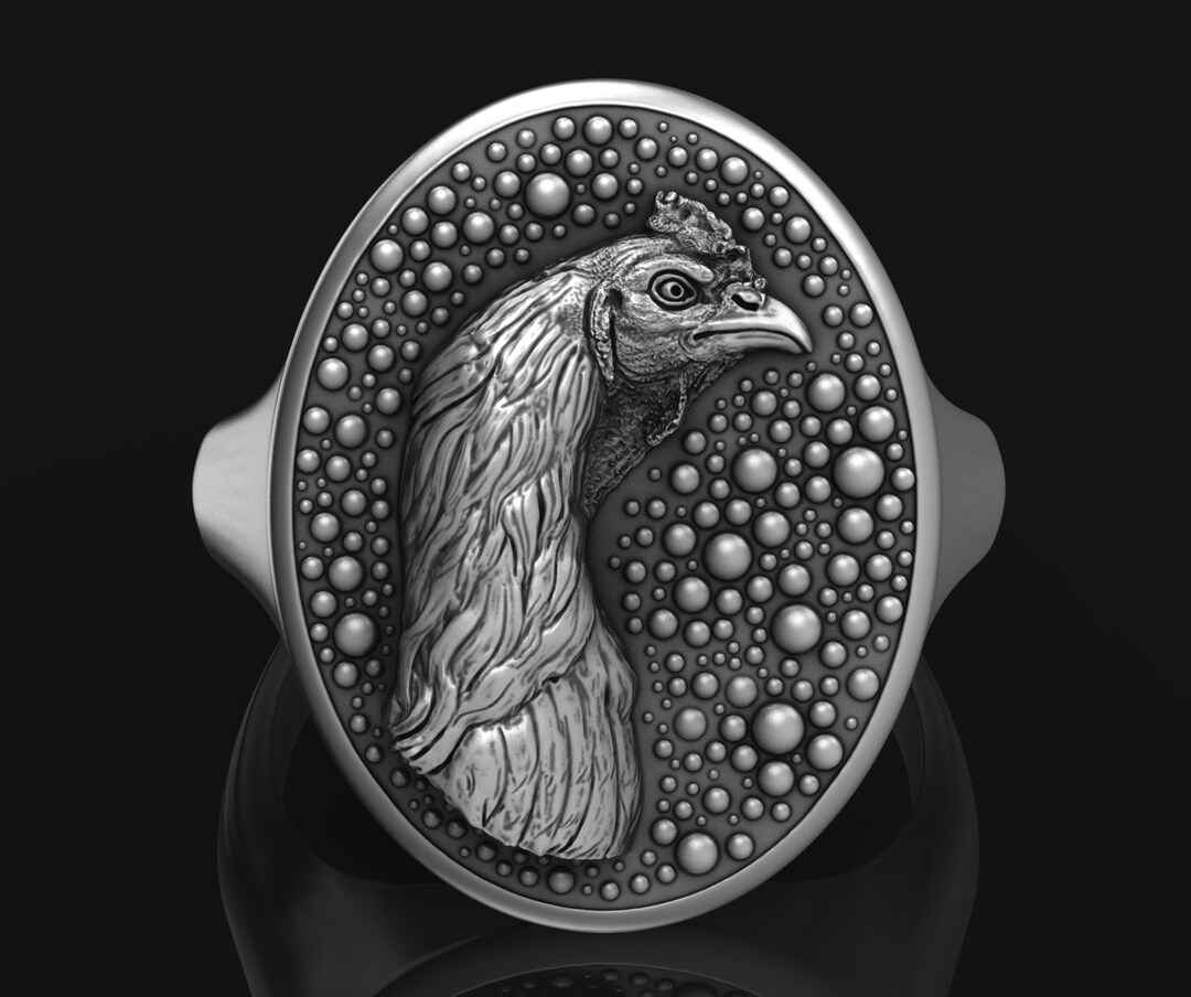 Rooster Rooster Ring 3d File Jewelry Lostwax Casting Etsy