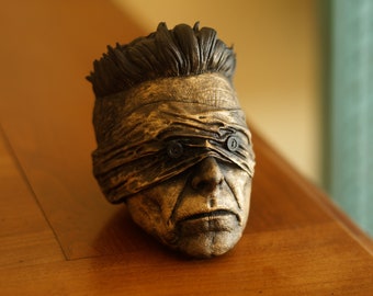 David Bowie - Blackstar - Head - bust - Lazarus sculpt Size S - Gold or Patinated Gold versions