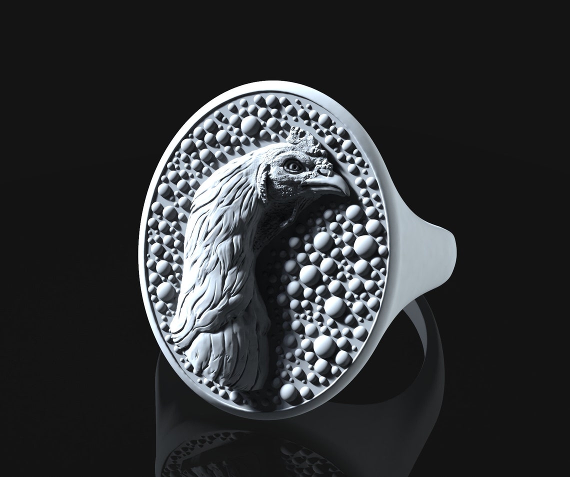 Rooster Coq Ring 3d File Jewelry Lostwax Casting Etsy