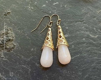 Drops of Venus ~ Faceted Rose Quartz SoulSpeaker Earrings