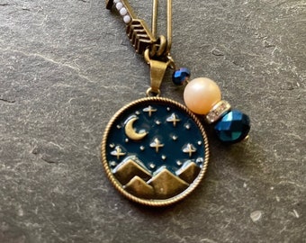 Night and Pearl Mantra Charmed SoulSpeaker Necklace