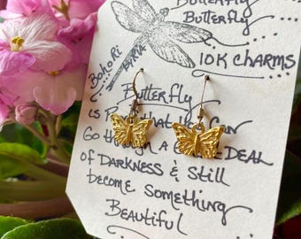 Butterfly, Butterfly ~ 10k Gold Charmed SoulSpeaker Earrings