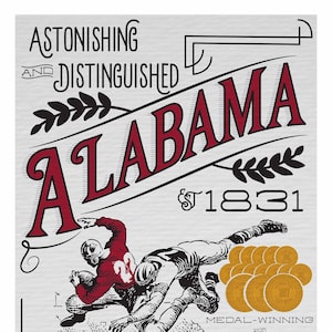 Alabama Crimson Tide &quot;Astonishing & Distinguished&quot; | Vintage Inspired 11 x 14 Print Celebrating Historic Football Greatness | Great Gift