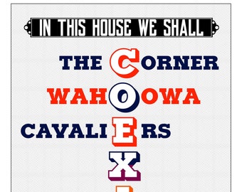 House Divided Virginia Cavaliers - Virginia Tech Hokies | "In This House We Shall COEXIST" | College Fans Typography Print | 11 x 14