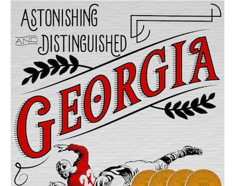 Georgia Bulldogs "Astonishing & Distinguished" | Vintage Inspired 11 x 14 Print Celebrating Historic Football Greatness | Great Gift