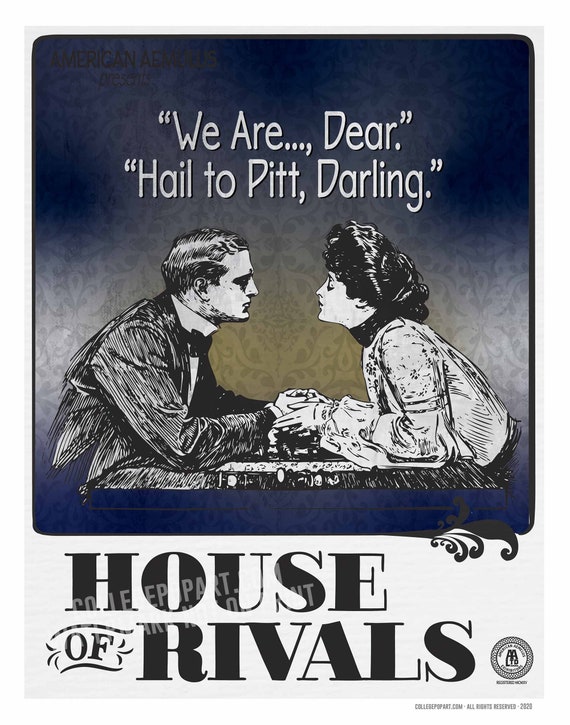 House of Rivals Print | Penn State Nittany Lions - Pitt Panthers | Vintage Inspired Celebration of Your House Divided 11 x 14 Print