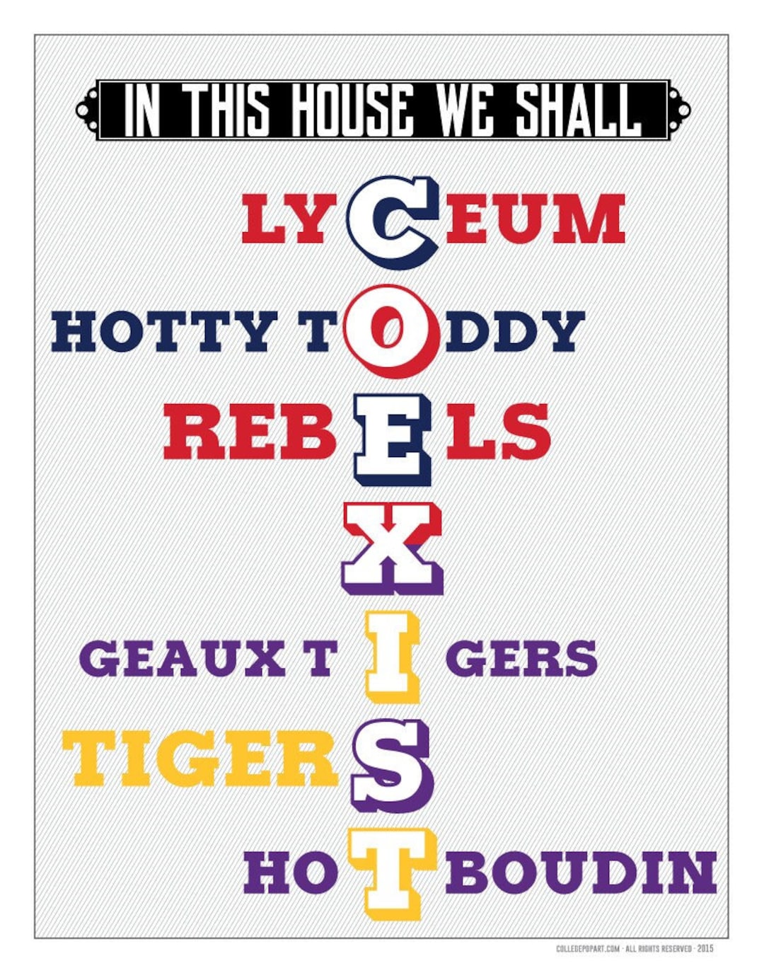 House Divided Ole Miss Rebels LSU Tigers House in This House We Shall
