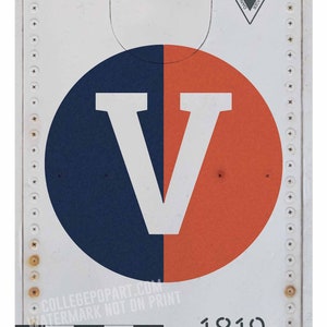 Virginia Cavaliers | &quot;Vintage Aircraft&quot; Style Roundel Print in Team Colors of Your Favorite School | Great for Kids or Man Caves |