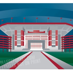 Alabama Crimson Tide | Bryant-Denny Stadium, Tuscaloosa, Alabama | College Football Stadium Graphic Print 11x14 | Great Football Gift