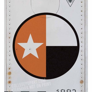 Texas Longhorns | &quot;Vintage Aircraft&quot; Style Roundel Print in Team Colors of Your Favorite School | Great for Kids or Man Caves |