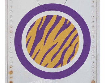 LSU Tigers | "Vintage Aircraft" Style Roundel Print in Team Colors of Your Favorite School | Great for Kids & Man Caves |