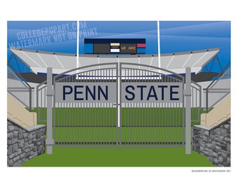 Penn State Nittany Lions | Beaver Stadium - State College, PA | College Football Stadium Graphic Print 11x14 | Great Football Gift
