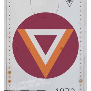 Virginia Tech Hokies | &quot;Vintage Aircraft&quot; Style Roundel Print in Team Colors of Your Favorite School | Great for Kids or Man Caves |