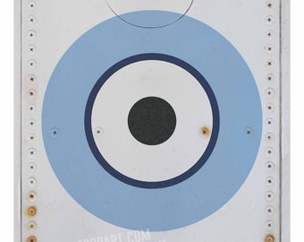 North Carolina Tar Heels | "Vintage Aircraft" Roundel Print in Team Colors of Your Favorite School | Great for Kids or Man Caves |
