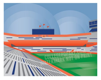 Florida Gators | The Swamp - Ben Hill Griffin Stadium - Gainesville, Florida | College Stadium Graphic Print 11x14 | Great Football Gift
