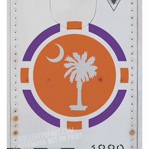 Clemson Tigers | &quot;Vintage Aircraft&quot; Style Roundel Print in Team Colors of Your Favorite School | Great for Kids & Man Caves |