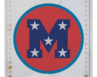 Ole Miss Rebels | "Vintage Aircraft" Style Roundel Print in Team Colors of Your Favorite School | Great for Kids & Man Caves |