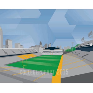 Georgia Tech Yellow Jackets | Bobby Dodd Stadium at Grant Field, Atlanta, GA | College Stadium Graphic Print 11x14 | Great Football Gift