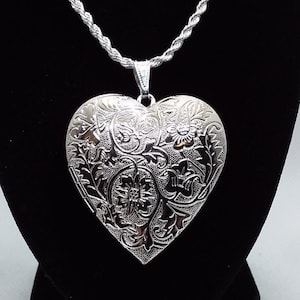 Silver Plated Heart Photo Locket Necklace by The Healing Gypsy*Custom Sterling Silver Chain* Keepsake Jewelry* Gift Ready* Christmas for Her