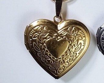 Heart LOCKET * Gold Heart Shaped Photo Locket * Keepsake Locket *For Her* Matte or Shiny Gold Finish Locket *  Self-Love Gift * Gift For Mom