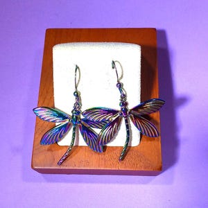 Titanium LARGE Dragonfly Dangle Earrings by The Healing Gypsy * Titanium Earrings * Titanium Dragonfly Drop Earrings *  * Dragonfly Earrings