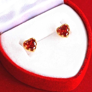 Red Heart TINY 14 kt Gold Stud Earrings by The Healing Gypsy * Anniversary Gift * Daughter Gift * Wife Gift * Tiny Heart 14kt Gold Studs