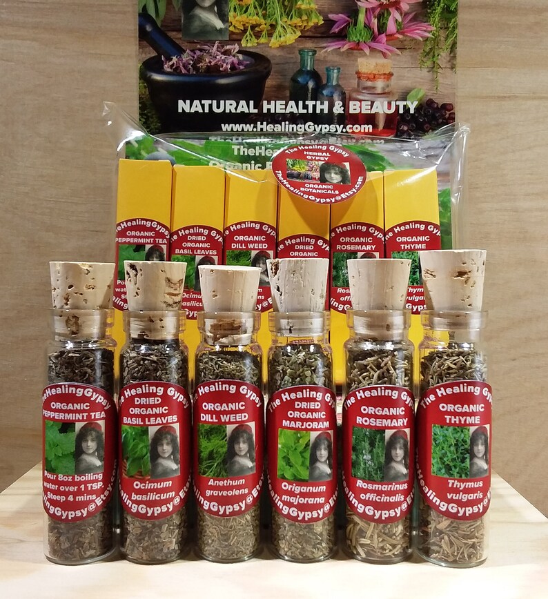 Organic Herbs 6 Vial Kit Eco Herb Kit Herbs & Spices Etsy