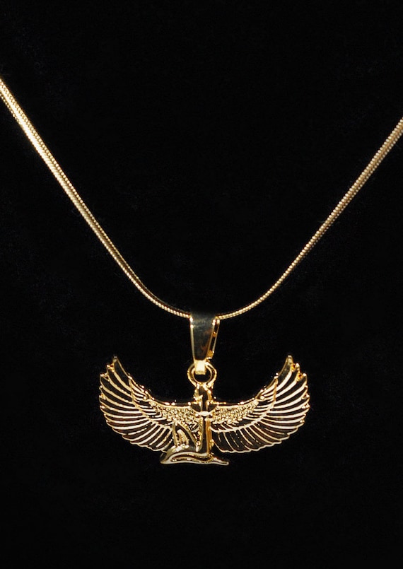 Gold Winged Isis Charm Necklace by The Healing Gypsy * Gift for Her * Goddess Necklace * Egyptian Jewelry * Birthday Gift for Her