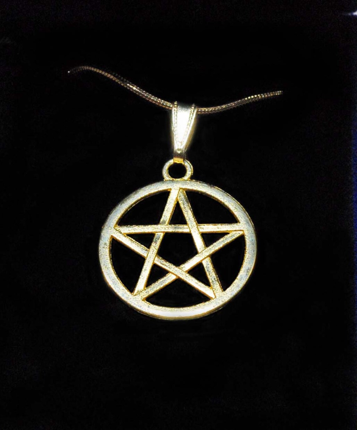 Pentacle Large Charm Necklace Pagan Jewelry Large Gold Etsy