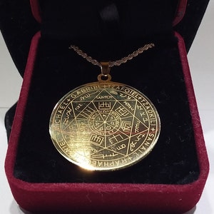Gold Archangel Medallion Pendant: Seven-Pointed Star Unisex Necklace