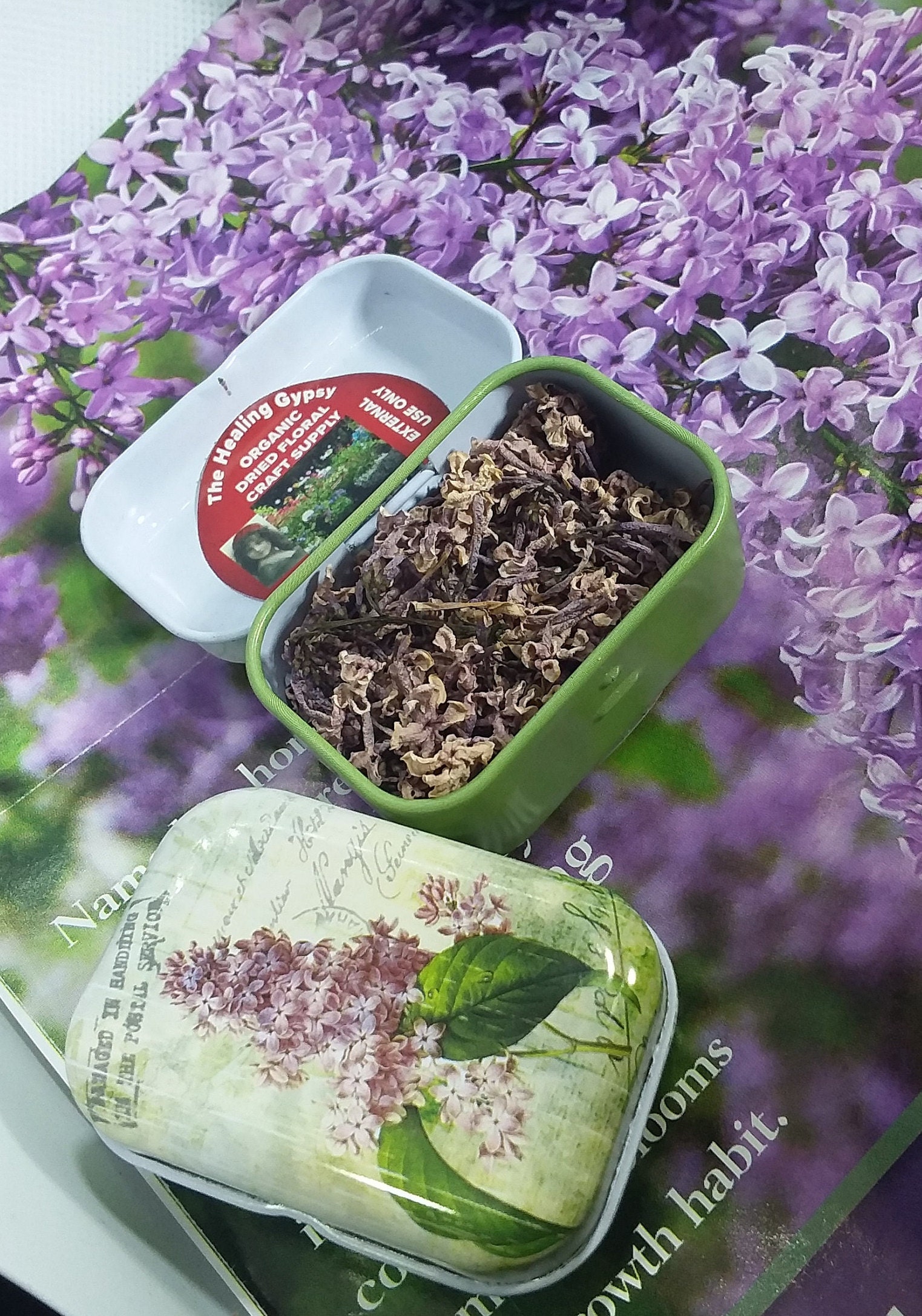 Dried Lilac Blossoms TINY Tin Organic Home Grown Lilac Dried Etsy