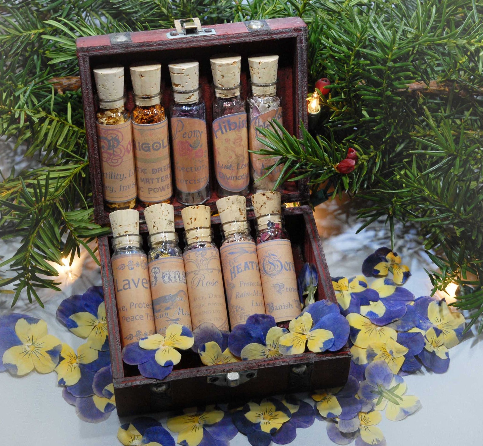 Floral Apothecary 10 Glass 4 Dram Vials Organic Flower Etsy