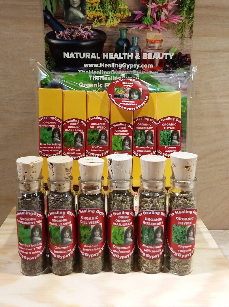 Organic Herbs 6 Vial Kit Eco Herb Kit Herbs & Spices Etsy