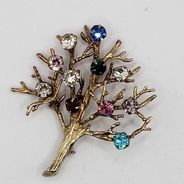 Broche de árbol genealógico de plata de ley