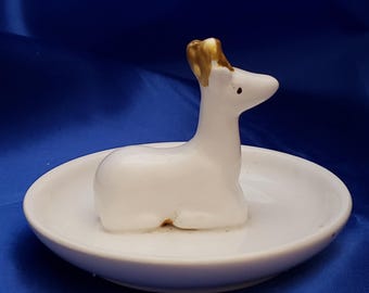 Reindeer Deer Porcelain Ring Dish