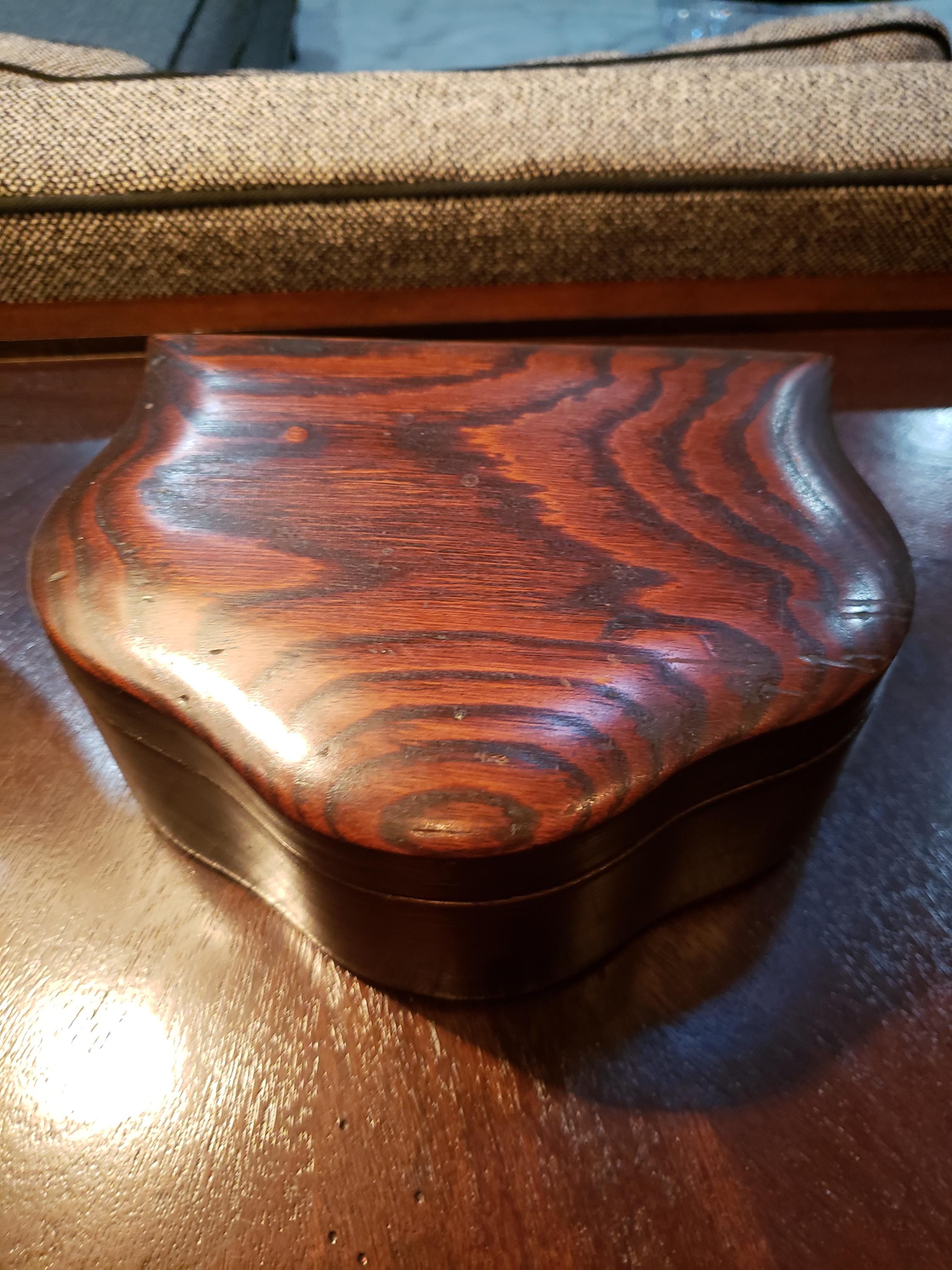 Antique Tiger Wood Jewelry Box