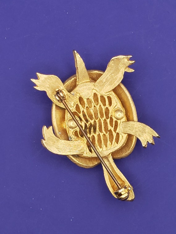 Enamel Turtle Pin Brooch - image 2