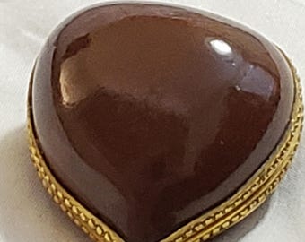 Chestnut Trinket Box Hand Painted
