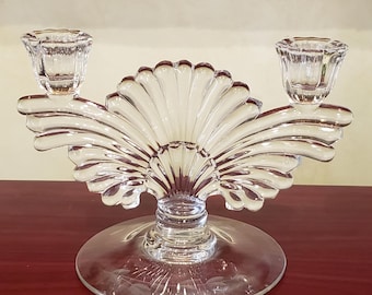 Antique Paden City Glass &quot;Maya&quot; Candle Holder – 1930s Art Deco