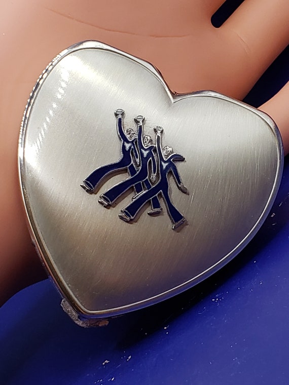 Vintage Sterling Silver Hingeco Compact Heart-sha… - image 1