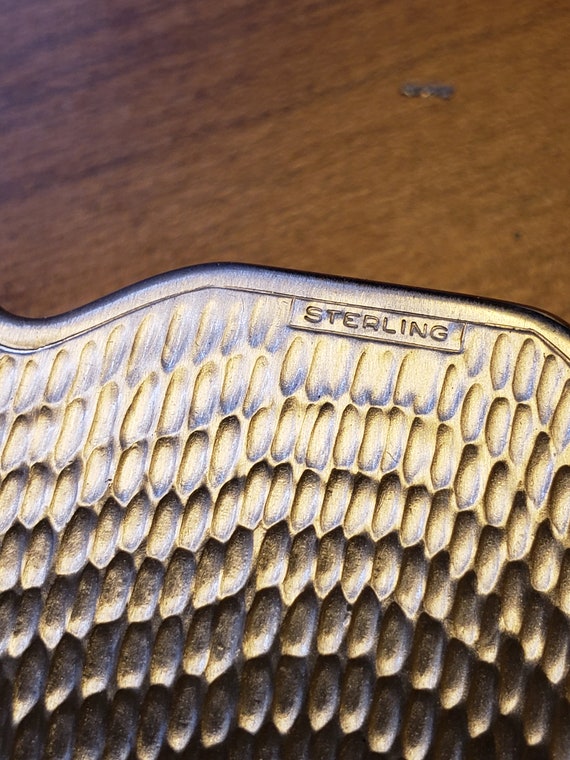Vintage Sterling Silver Hingeco Compact Heart-sha… - image 6