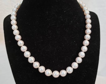 Pearl Necklace 14k White Gold Clasp
