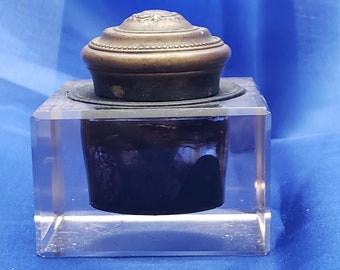 Vintage Glass Inkwell