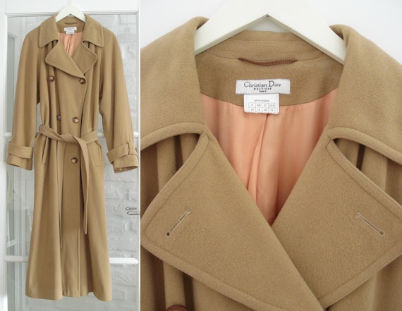 CHRISTIAN DIOR beige wool coat from 1990s